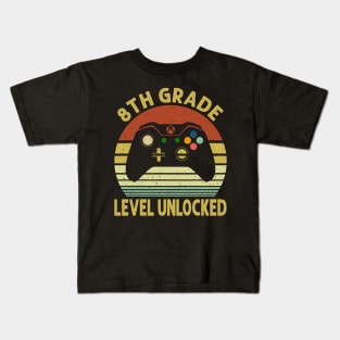 8th Grade Level Unlocked First Day of School Video Gamer Kids T-Shirt
